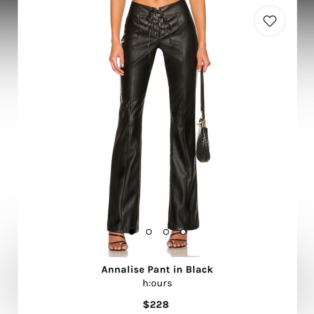 h:ours Black Lace-Up Flare Pants